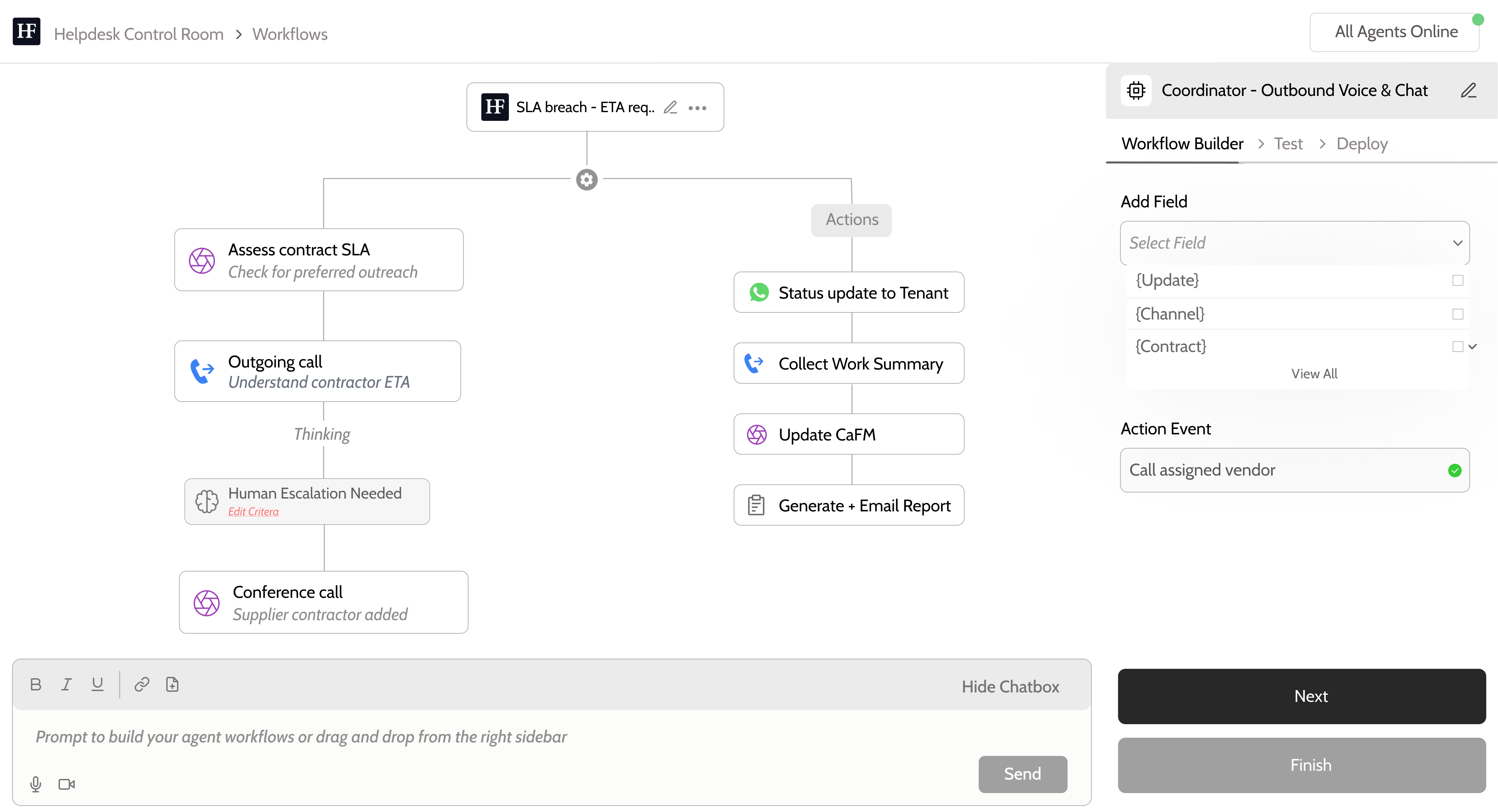 Workflow builder interface